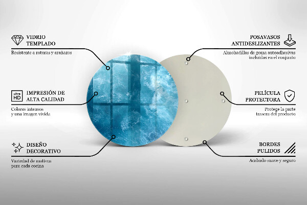 Chopping board glass Blue water