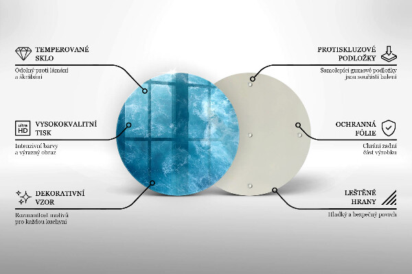 Chopping board glass Blue water