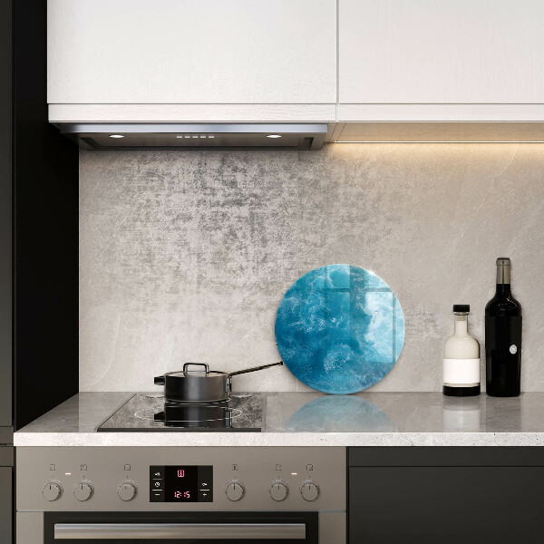 Chopping board glass Blue water