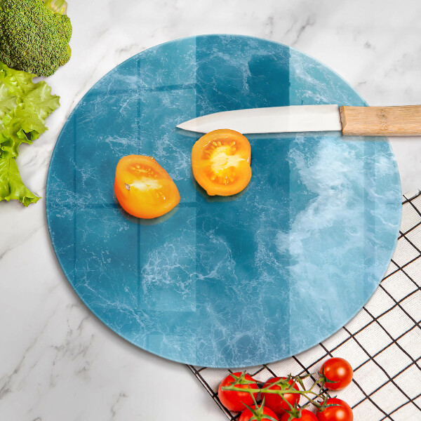 Chopping board glass Blue water
