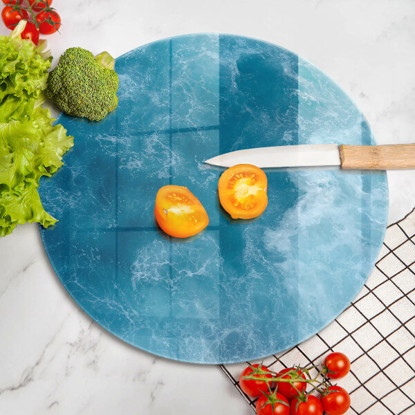 Chopping board glass Blue water