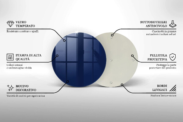 Chopping board glass Blue color