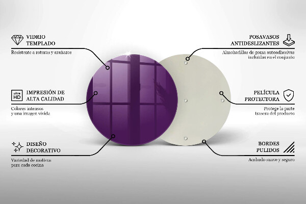 Chopping board glass Violet colour