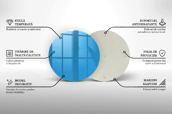 Chopping board glass Blue color