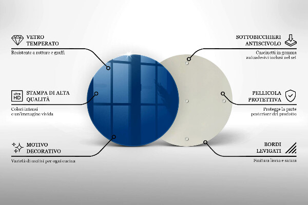 Chopping board glass Blue color