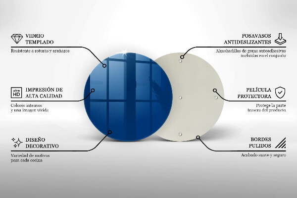 Chopping board glass Blue color