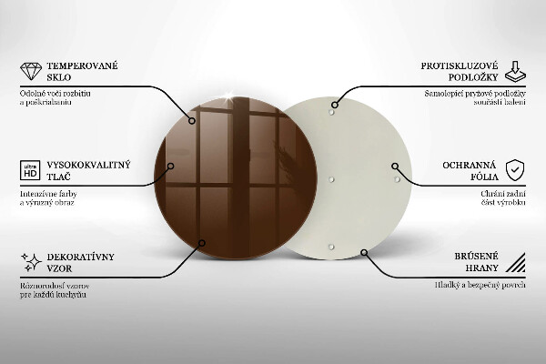 Chopping board glass Brown color