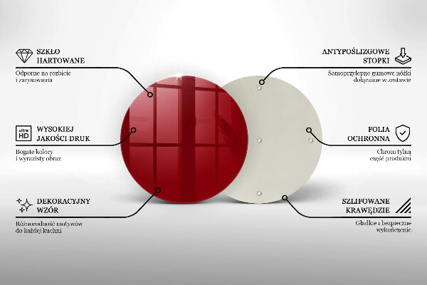 Chopping board glass Red colour