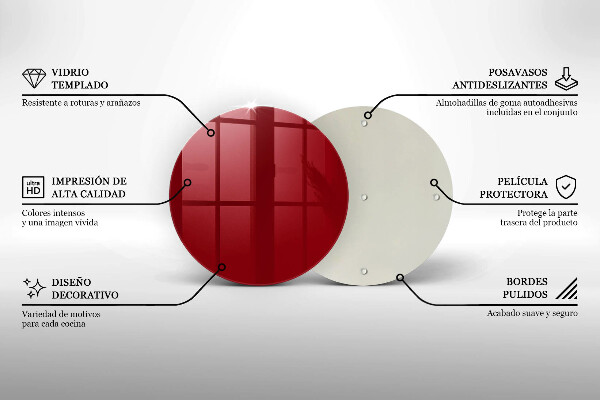 Chopping board glass Red colour