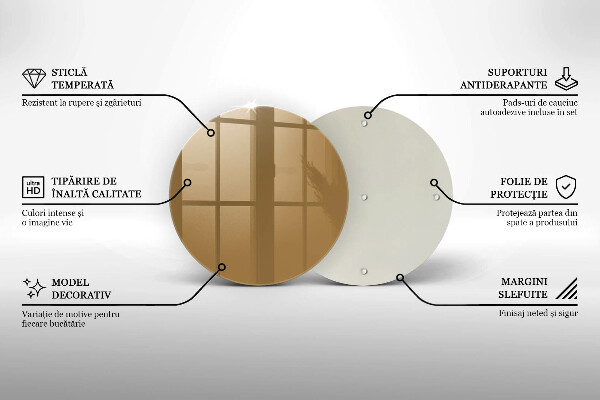 Chopping board glass Beige colour