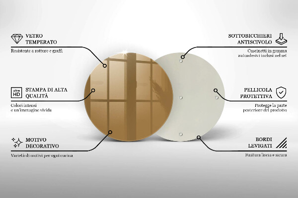 Chopping board glass Beige colour