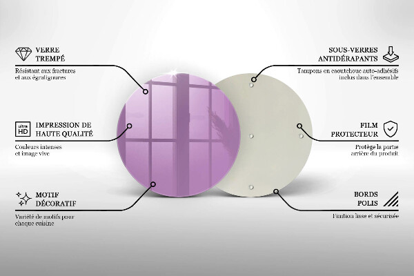 Chopping board glass Violet colour