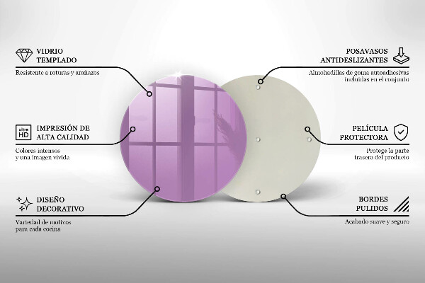 Chopping board glass Violet colour