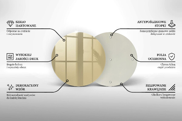 Chopping board glass Beige colour