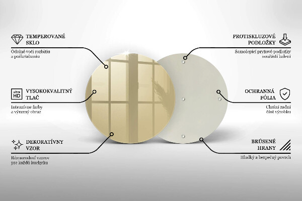 Chopping board glass Beige colour