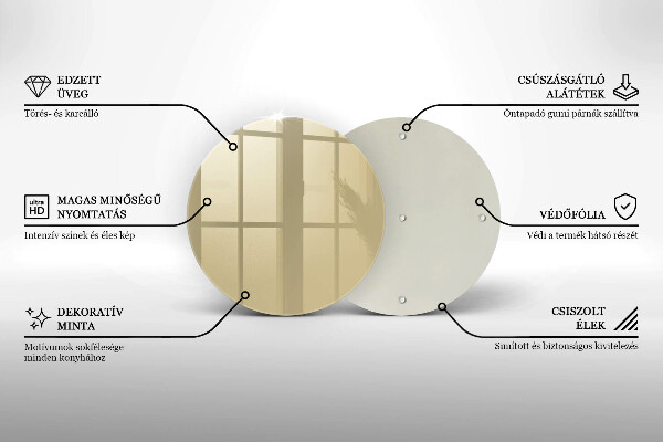 Chopping board glass Beige colour