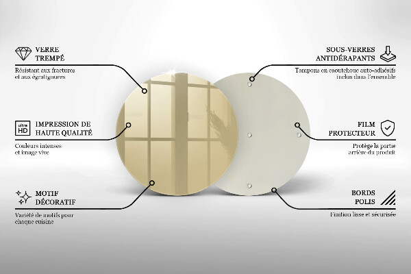 Chopping board glass Beige colour
