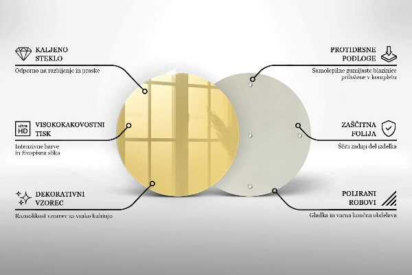 Chopping board glass Yellow