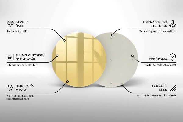 Chopping board glass Yellow