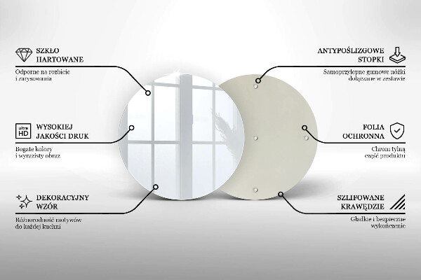 Chopping board glass White color