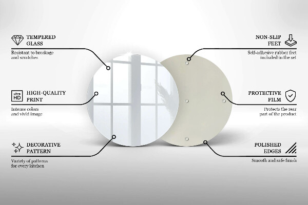 Chopping board glass White color