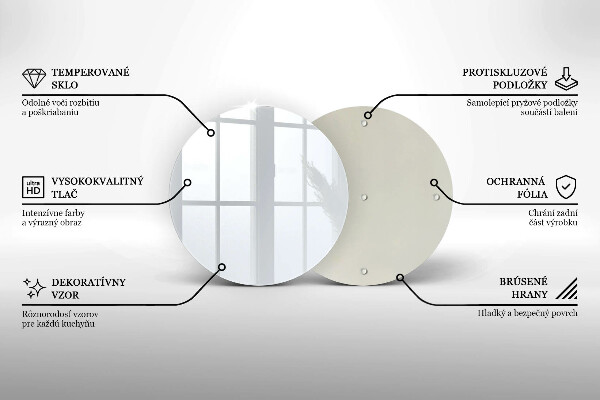 Chopping board glass White color