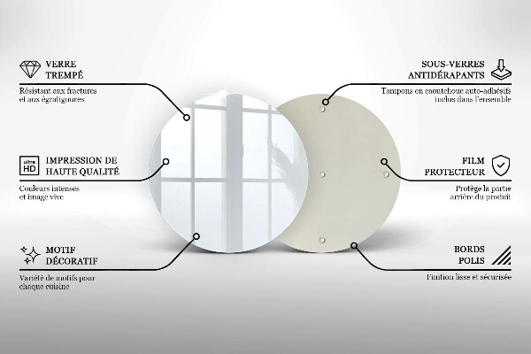 Chopping board glass White color