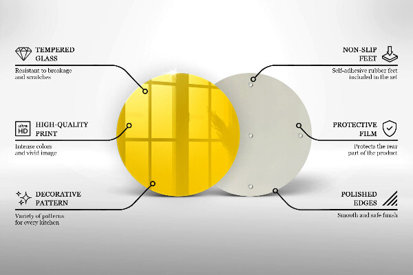 Chopping board glass Yellow