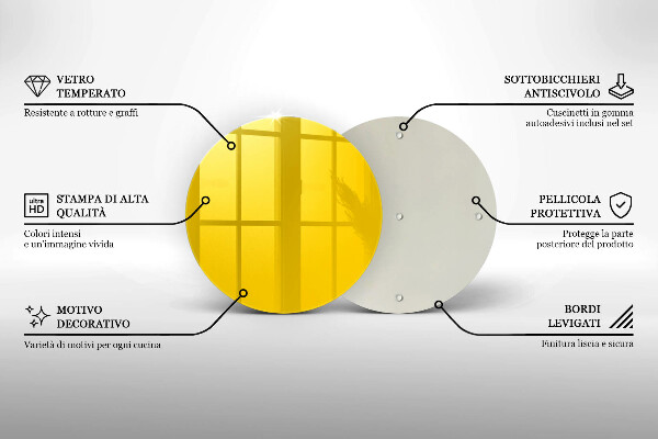 Chopping board glass Yellow
