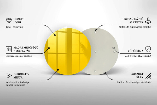 Chopping board glass Yellow