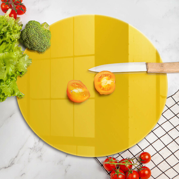 Chopping board glass Yellow