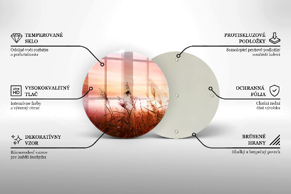 Chopping board glass Landscape of grass fields