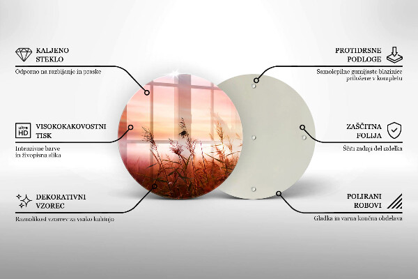 Chopping board glass Landscape of grass fields