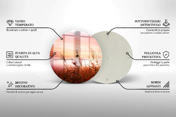 Chopping board glass Landscape of grass fields