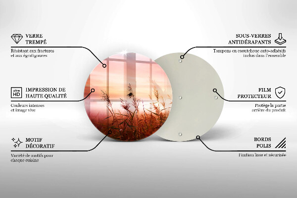 Chopping board glass Landscape of grass fields