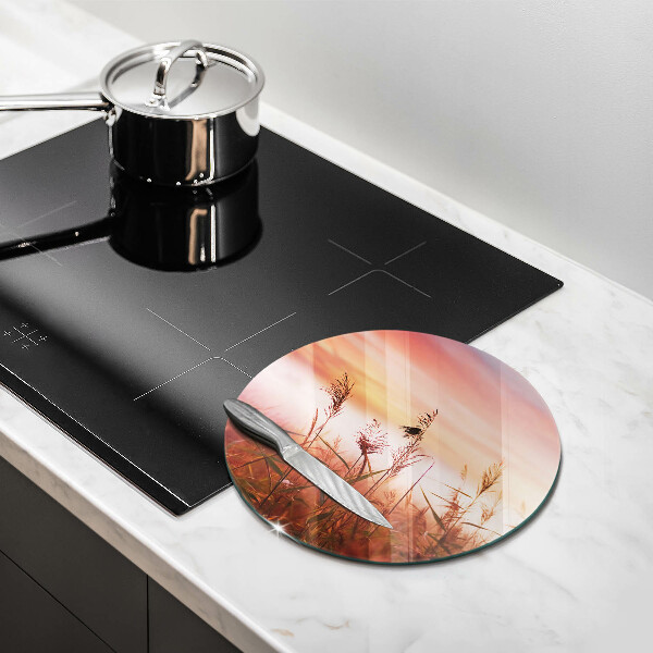 Chopping board glass Landscape of grass fields