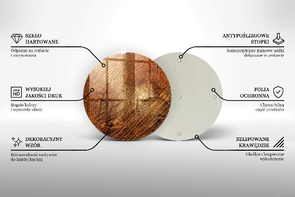 Chopping board glass Wood grain