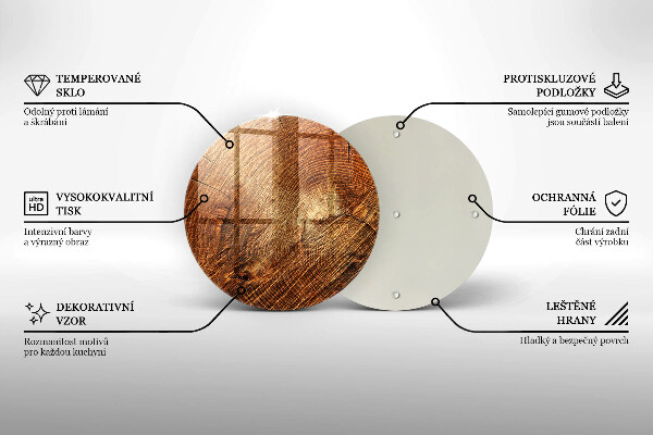 Chopping board glass Wood grain