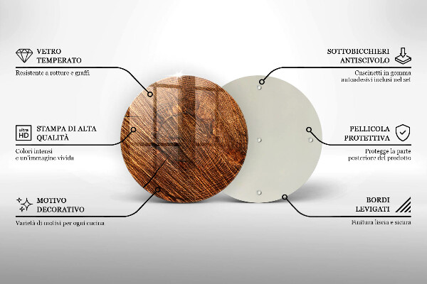 Chopping board glass Wood structure