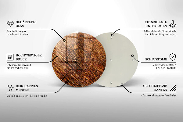 Chopping board glass Wood structure