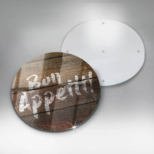 Chopping board glass Boards inscription Bon Appetit