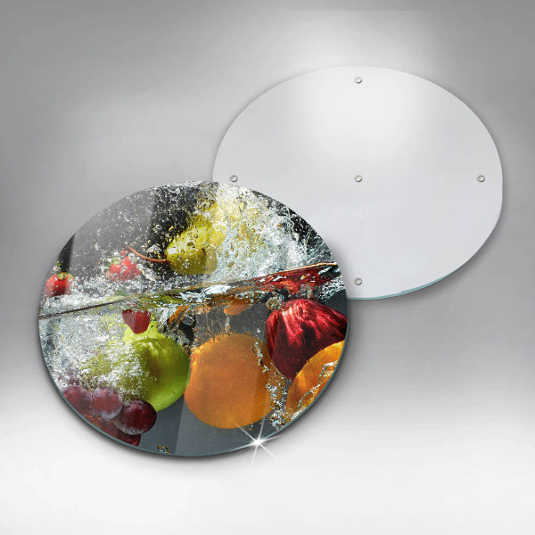 Chopping board glass Juicy fruit in water