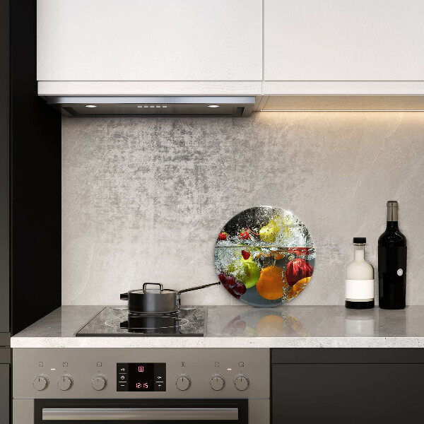 Chopping board glass Juicy fruit in water