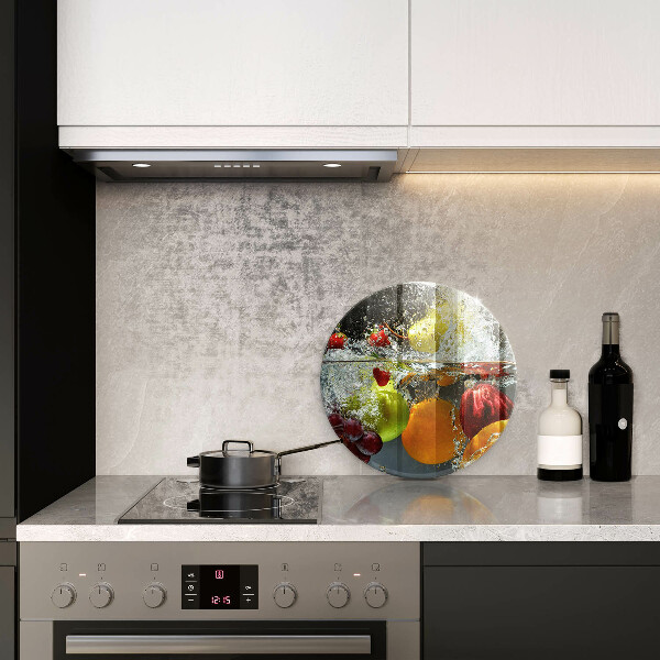 Chopping board glass Juicy fruit in water