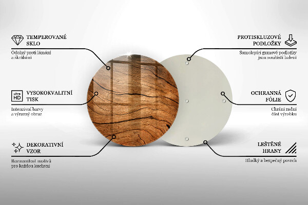 Chopping board glass Wood board texture