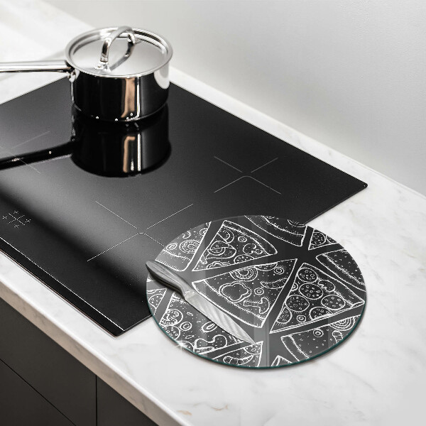 Chopping board glass Pizza illustration
