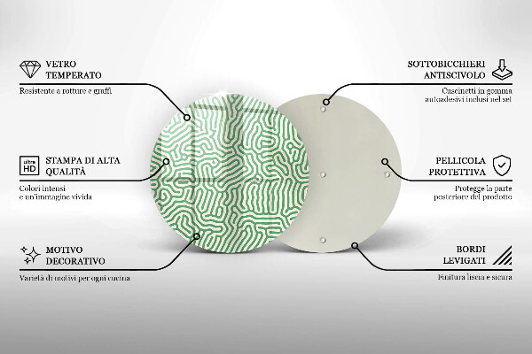 Chopping board glass Abstraction lines