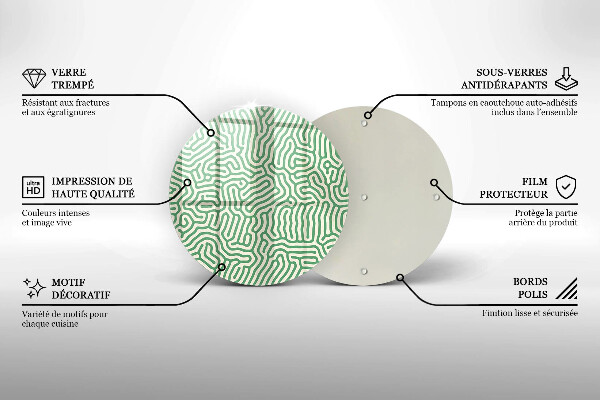 Chopping board glass Abstraction lines