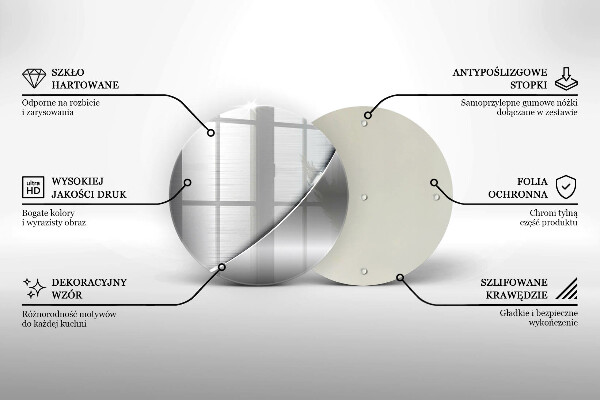 Chopping board glass Metal shapes