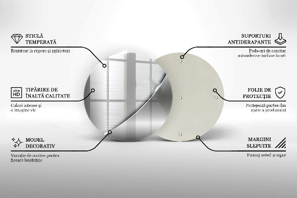 Chopping board glass Metal shapes
